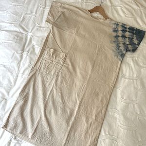 One-of-a-kind Megan Ilene tunic dress with indigo tie-dye